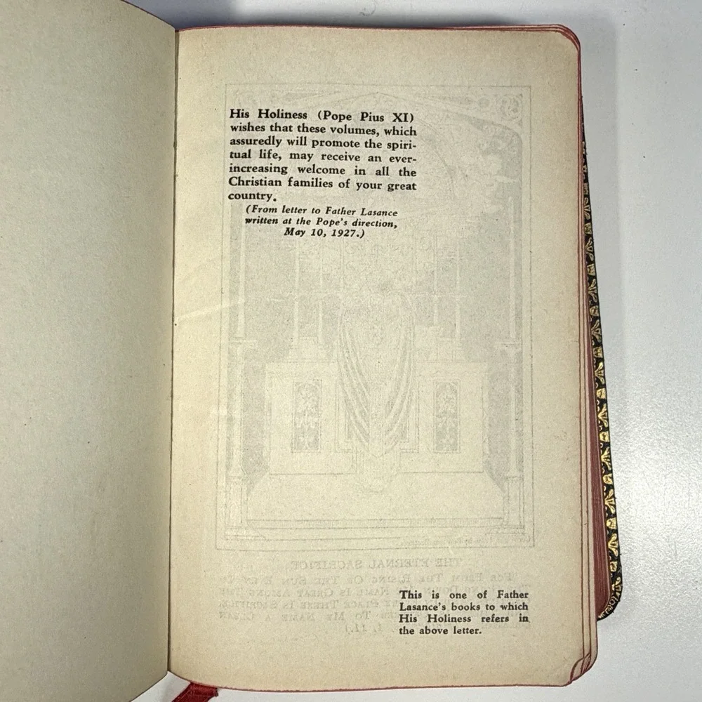 1937 The Sunday Missal Father Lasance Catholic Prayer Mass Book Benziger Vintage